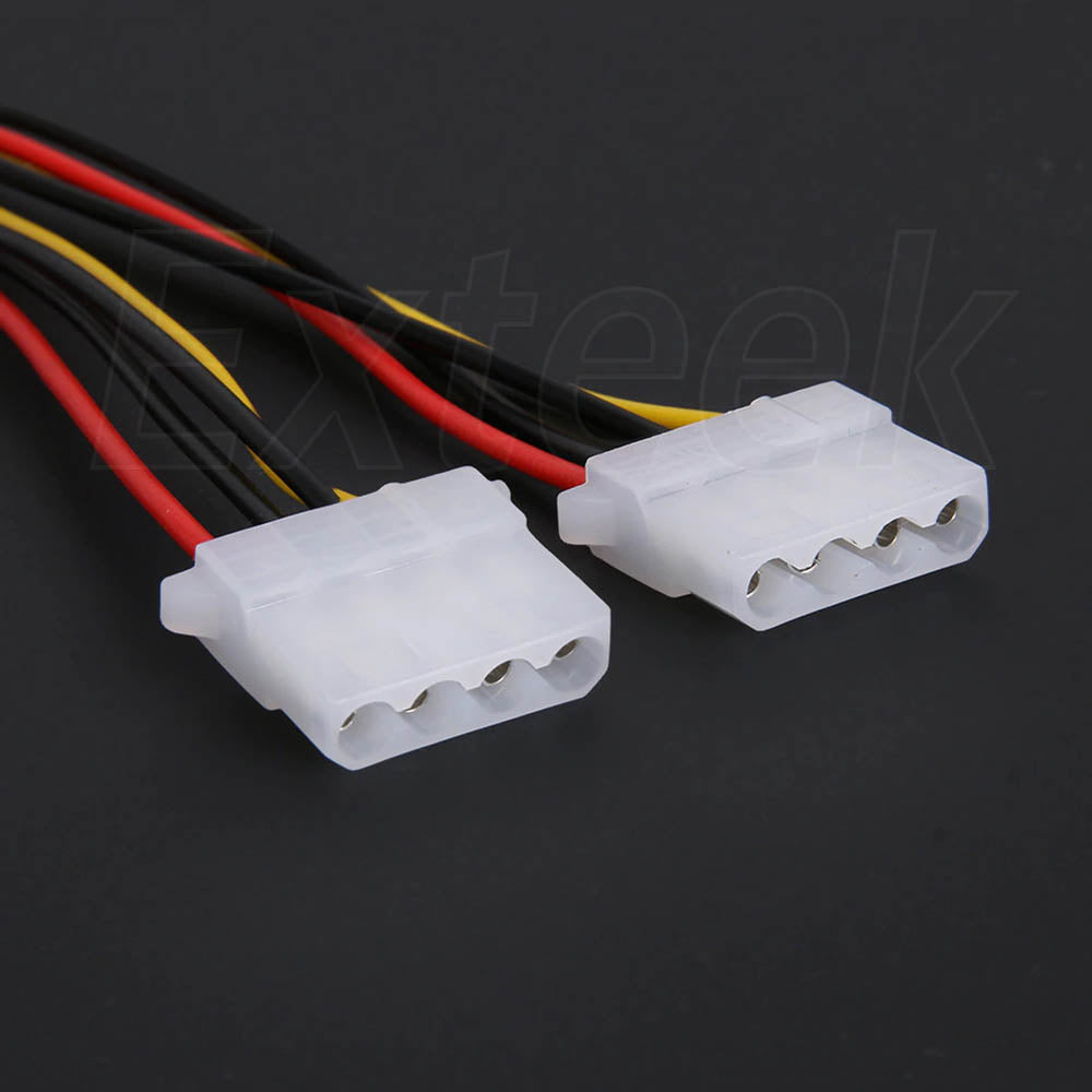 4 Pin IDE Molex Power to 2 Molex Splitter Y Power Extension Cable