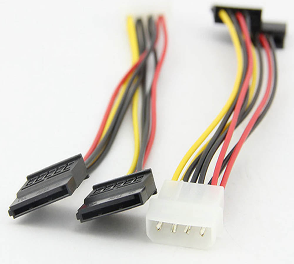 4 Pin IDE Molex to 2 SATA Power Cable Splitter