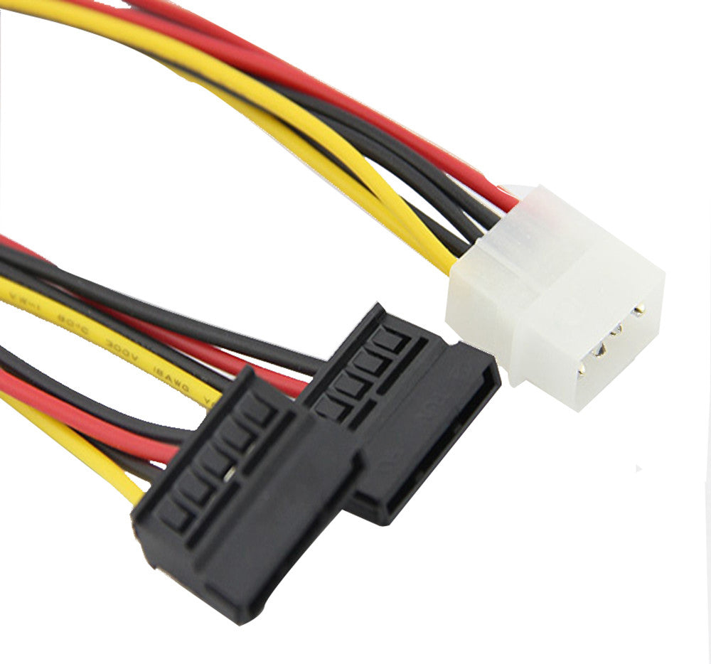 4 Pin IDE Molex to 2 SATA Power Cable Splitter