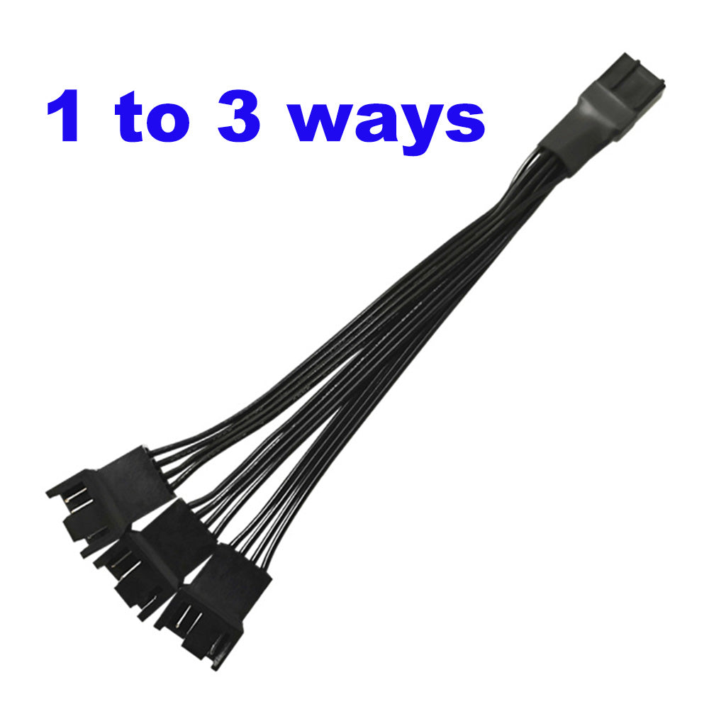 4 pin PWM Fan Splitter Cable 1 to 3 ways Sleeved Extension Extender Cable