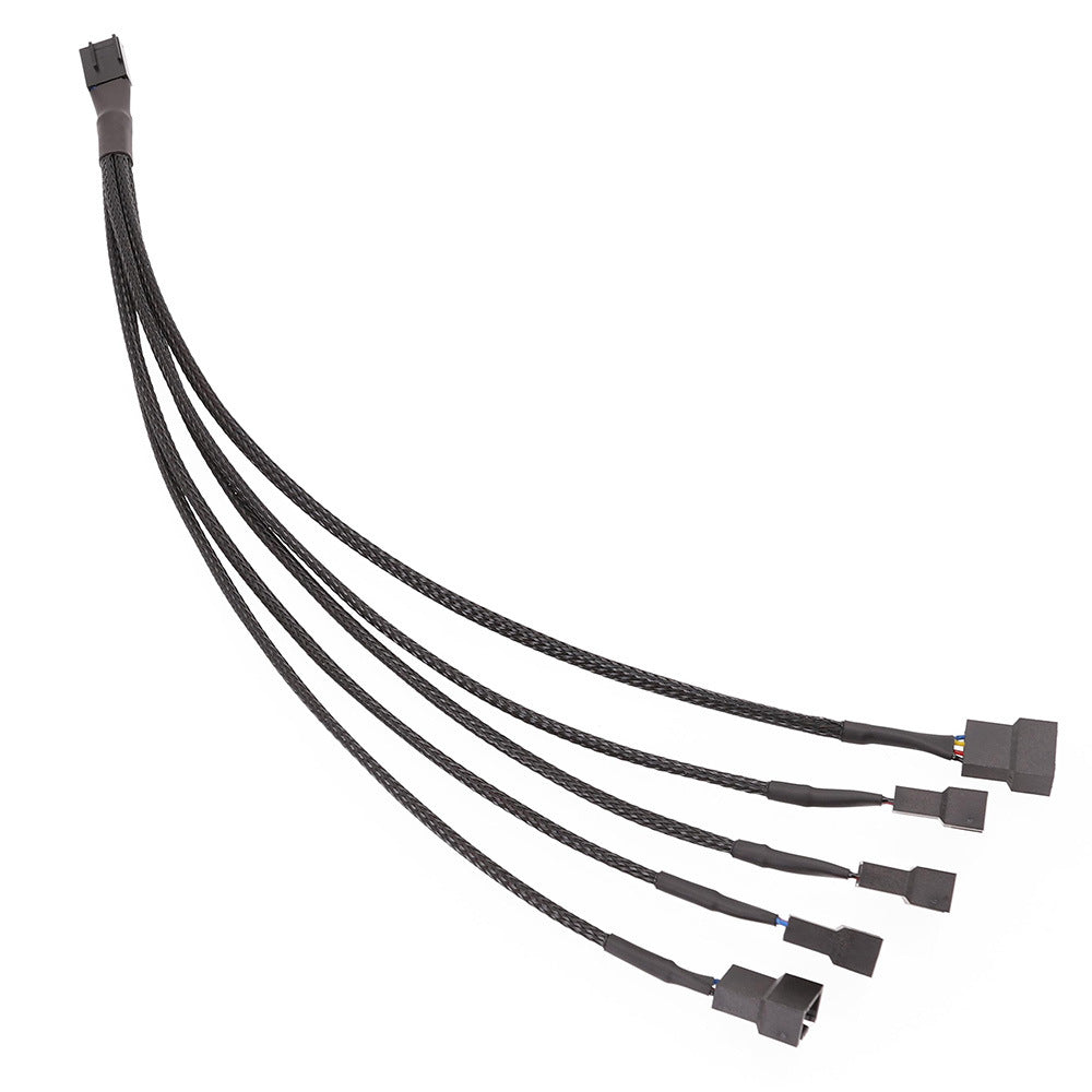 4 pin PWM Fan Splitter Cable 1 to 5 ways Sleeved Extension Extender Cable