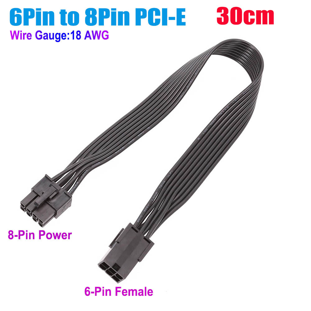 30cm 6-pin to 8-pin PCI Express Power Converter Cable for GPU Video Card