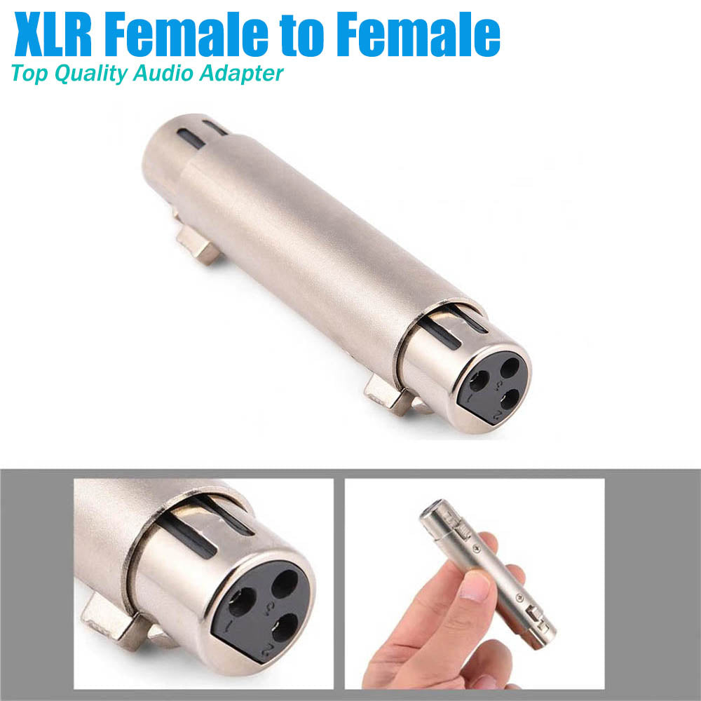 3 Pin XLR to XLR Female to Female Balanced  Microphone Mic Audio Adapter