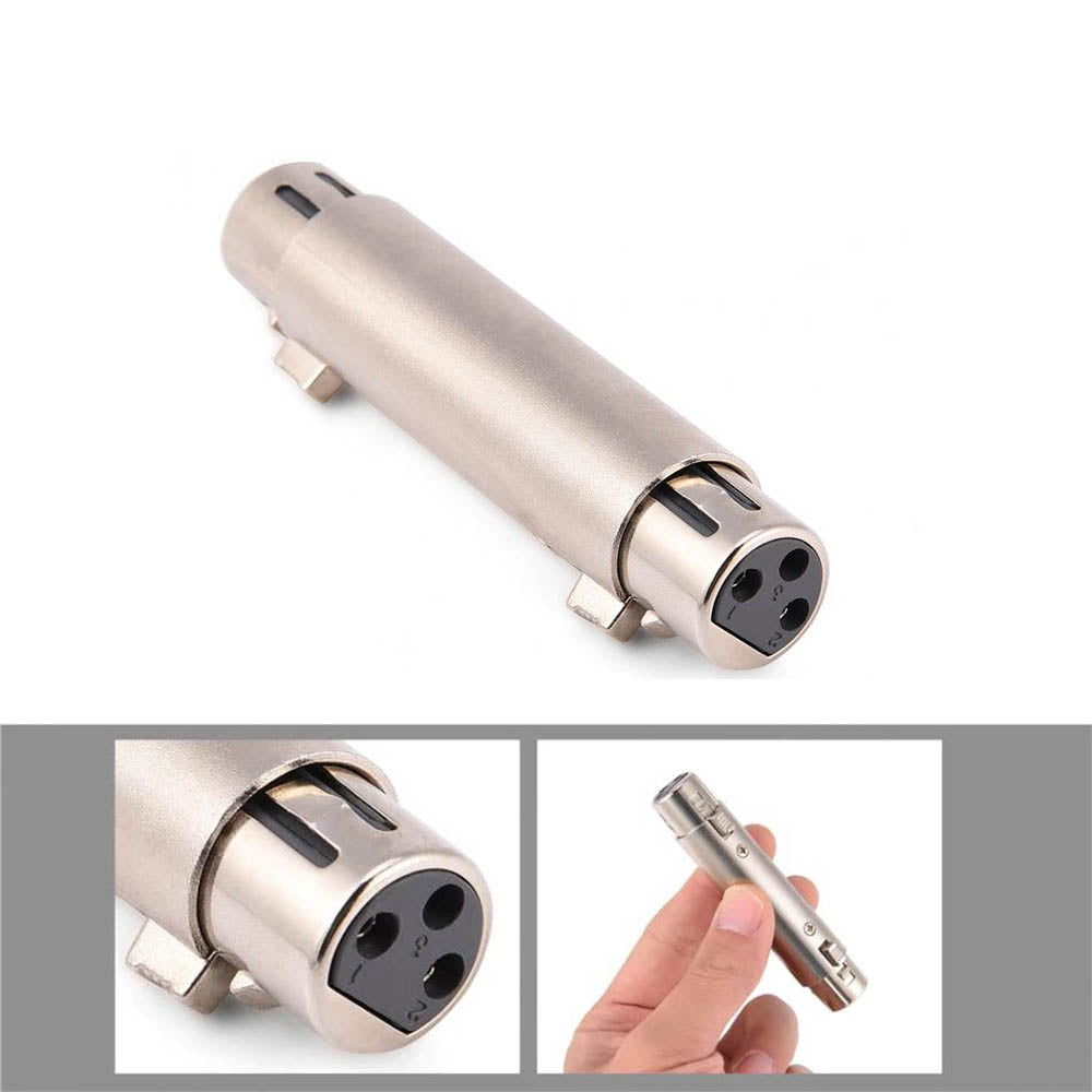 3 Pin XLR to XLR Female to Female Balanced  Microphone Mic Audio Adapter