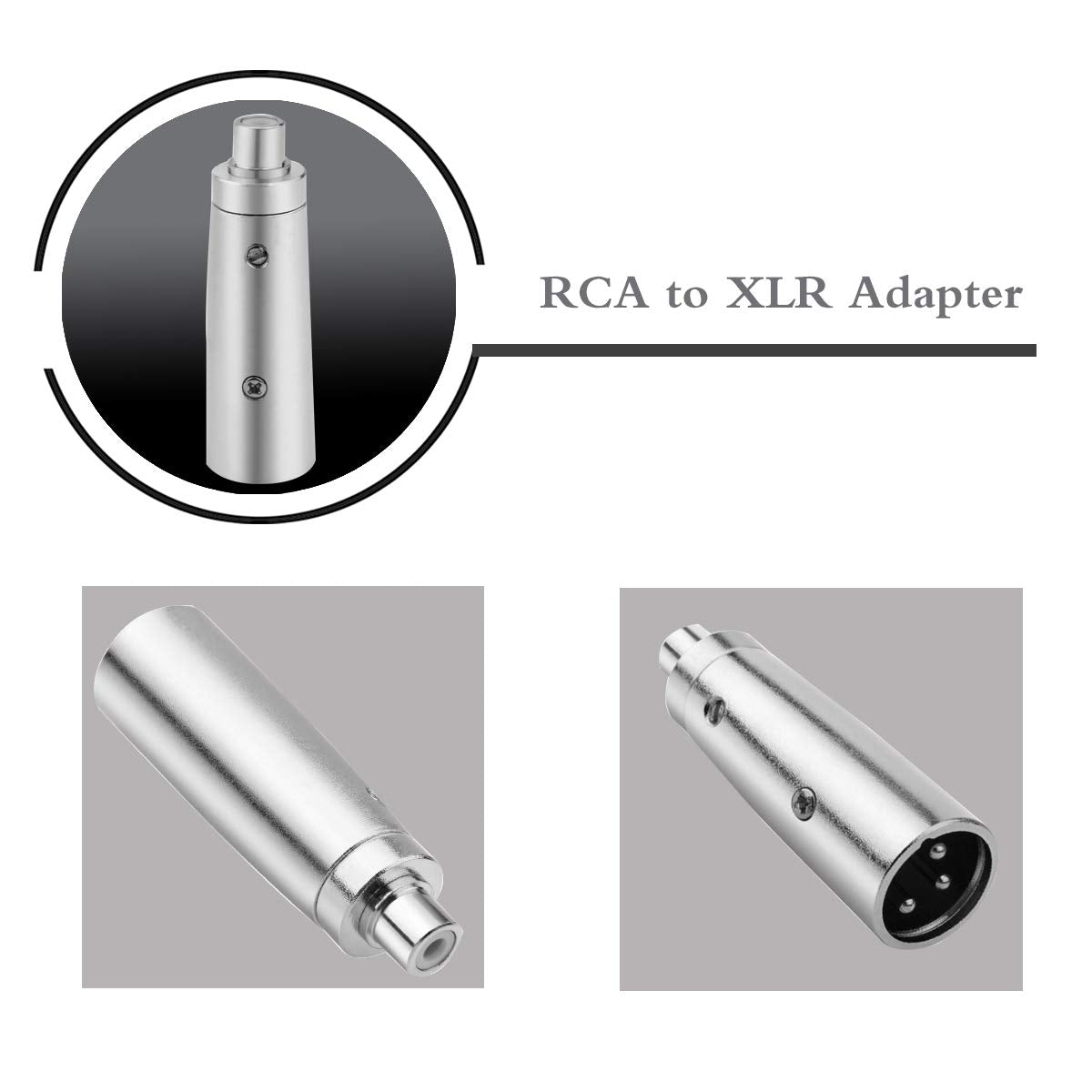 3 Pin XLR Plug Male to RCA Female Audio Adapter Connector