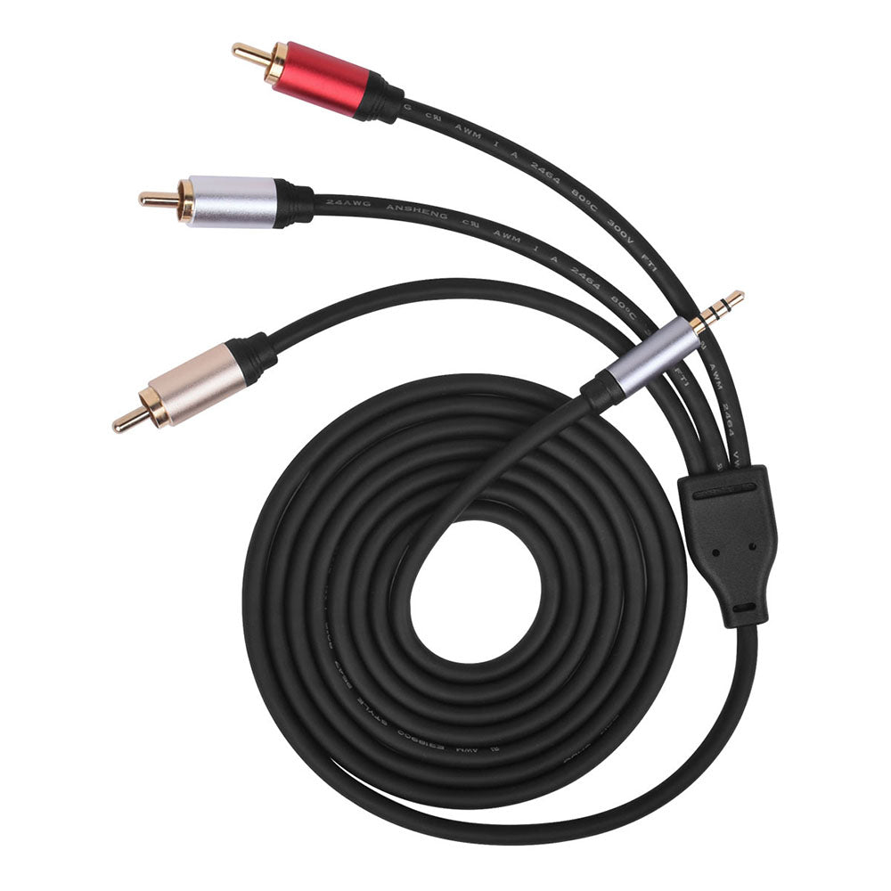 3.5mm  AUX to 3 RCA Audio Video DVD HDTV AV Cord Cable