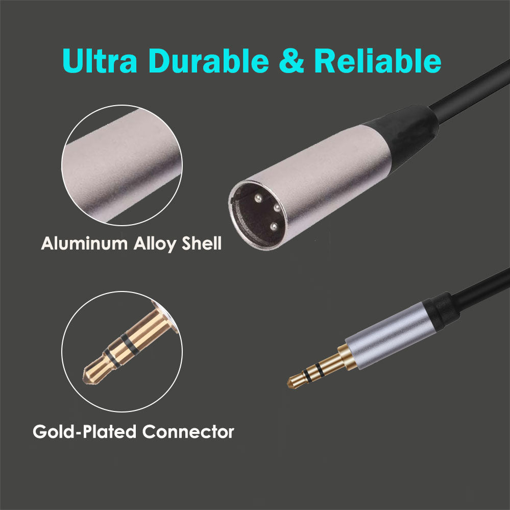 3.5mm to XLR 3Pin Male Cable 1/8" Male TRS Audio Stereo Cord