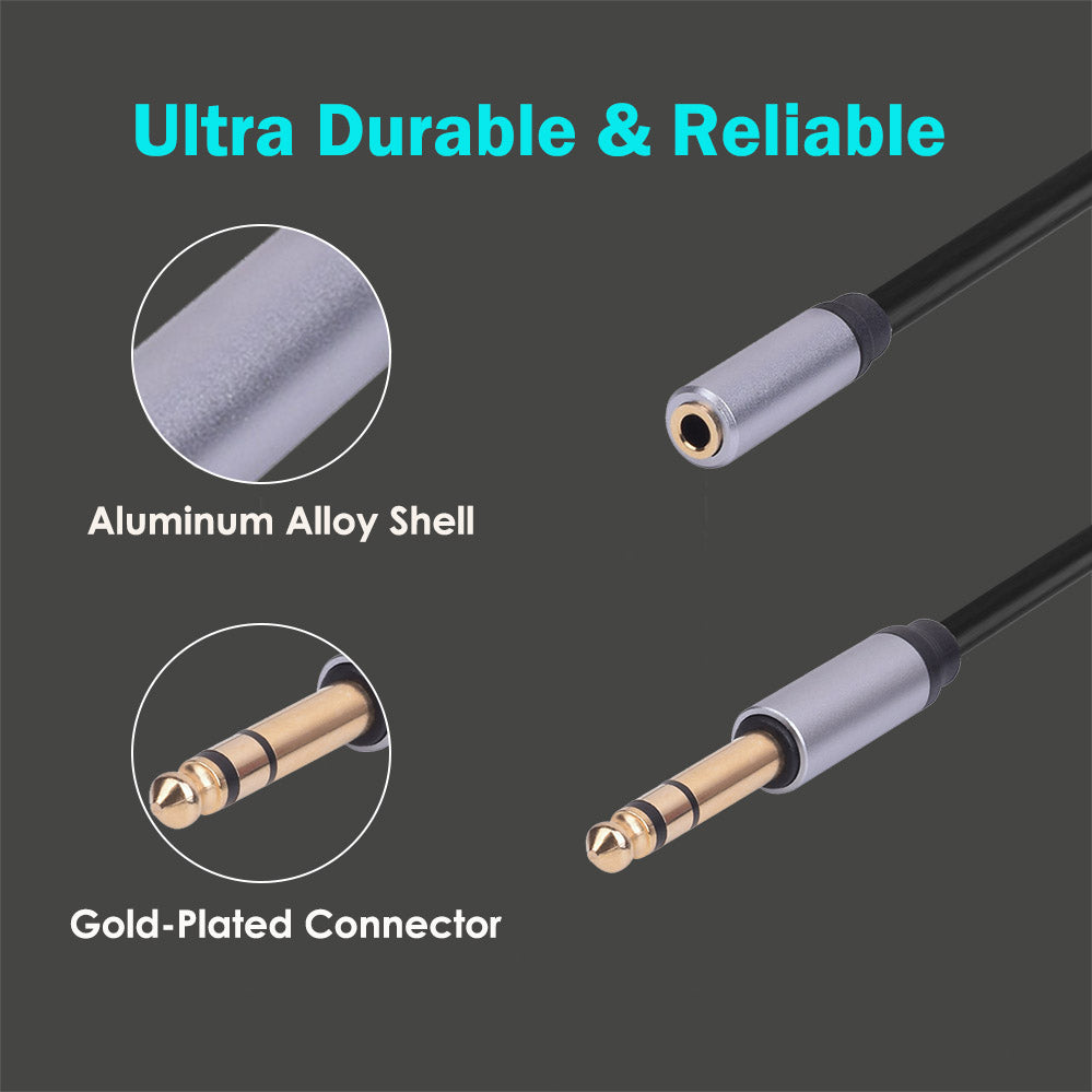 3.5mm Socket Female to 6.35mm TRS 1/4-Inch Jack Plug Male Stereo Audio cable