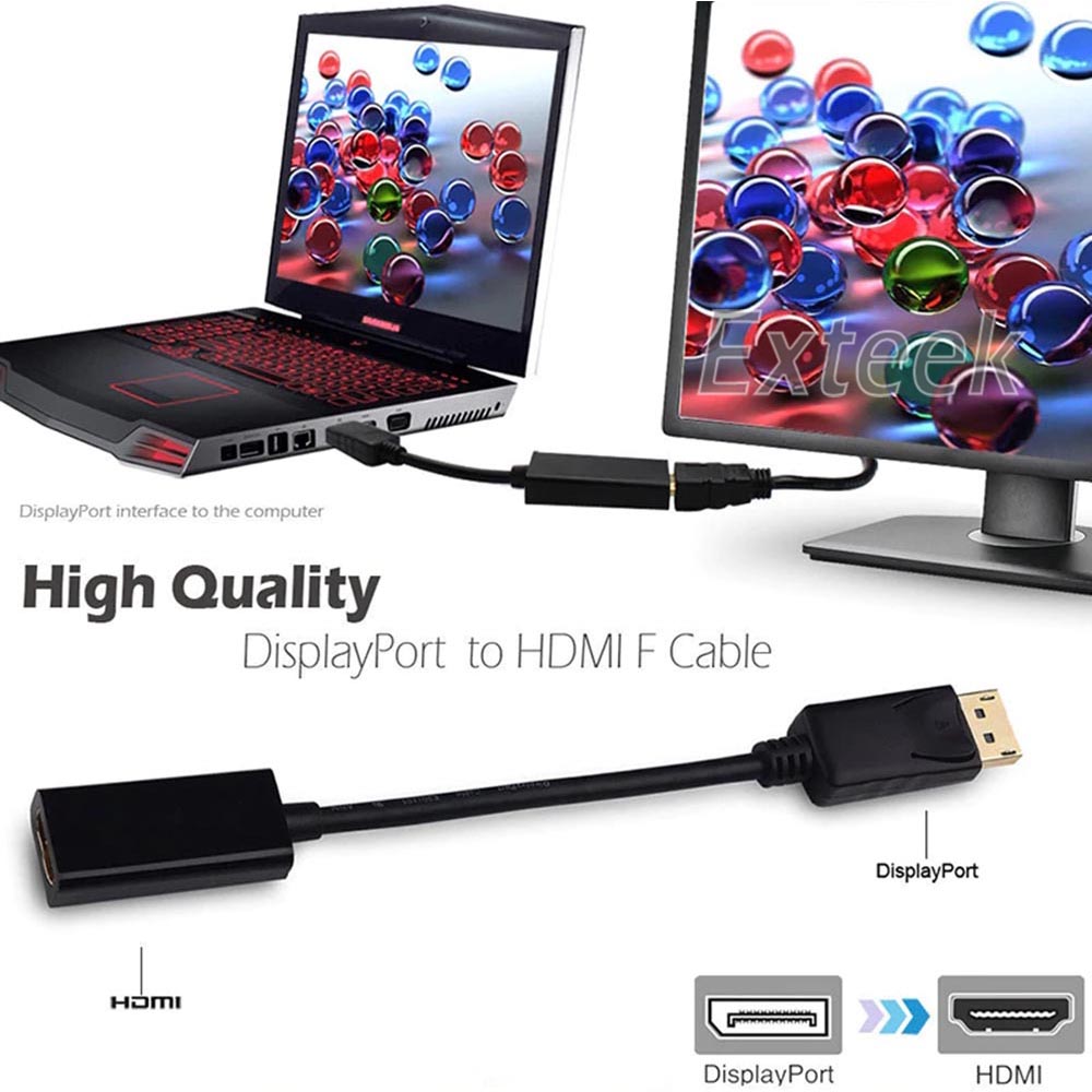 15cm DisplayPort to HDMI Cable Adapter (Male to Female)