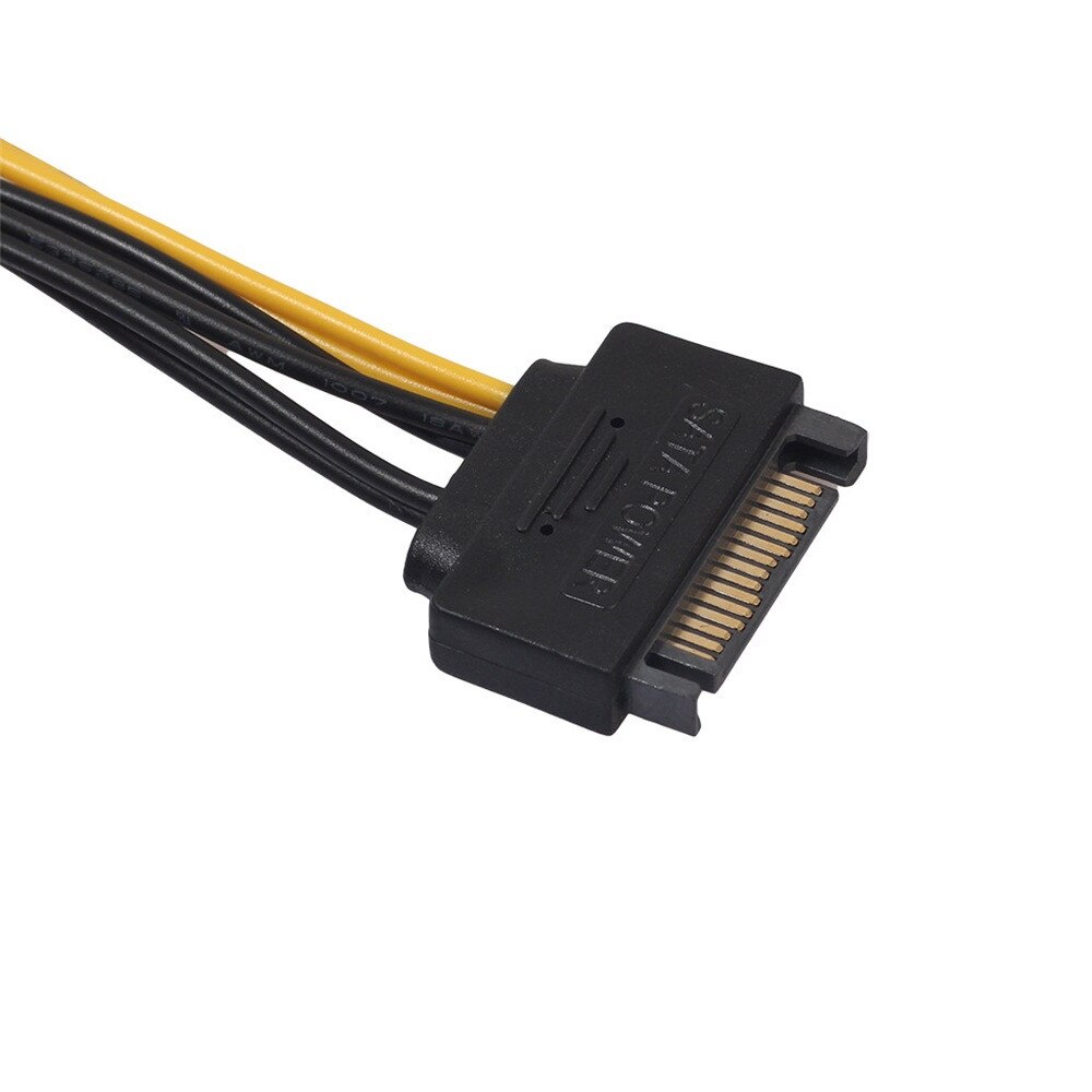 15Pin SATA Power to 8Pin (6+2)  PCI-E PCIE Converter Cable