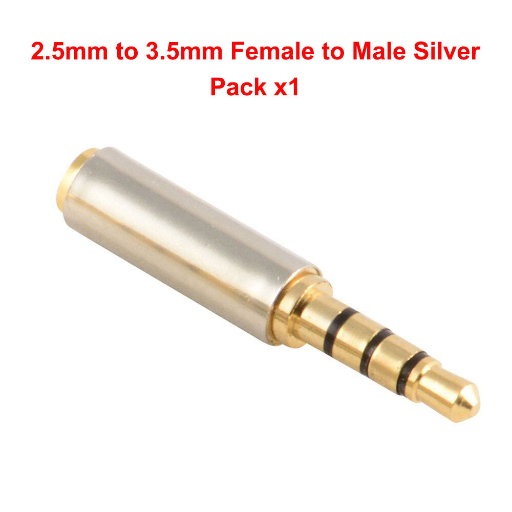 2.5mm Female to 3.5mm Male Stereo Audio Adapter Headphone AUX Jack