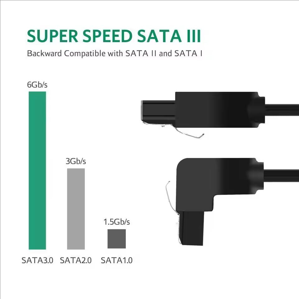 SATA 3 III 3.0 Data Cable 6Gbps For HDD SSD CD Driver Writer Angle