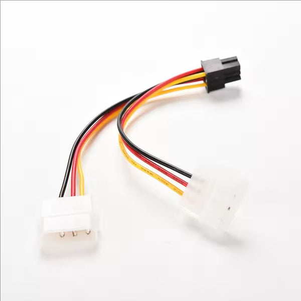 Dual 4 Pin Molex IDE to 6 Pin PCI-E Graphic Card Power Connector Cable