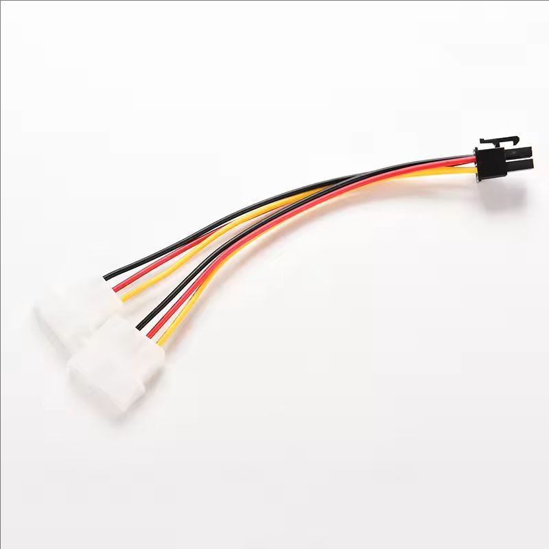 Dual 4 Pin Molex IDE to 6 Pin PCI-E Graphic Card Power Connector Cable