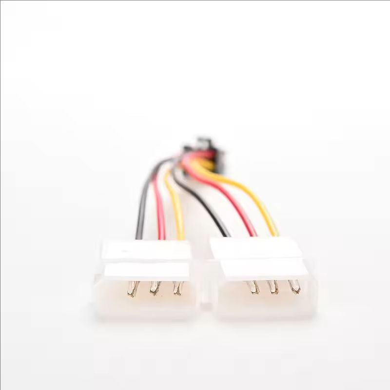 Dual 4 Pin Molex IDE to 6 Pin PCI-E Graphic Card Power Connector Cable