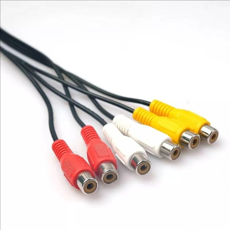 3RCA Male Jack to 6 RCA Female Plug Splitter Audio Video AV TV DVD Adapter Cable