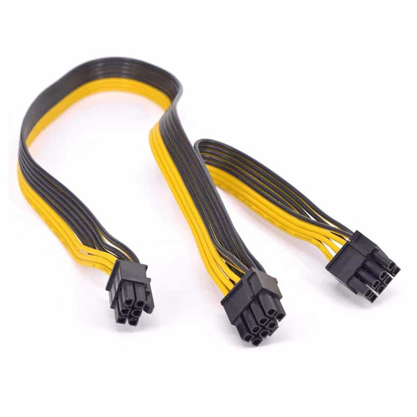 6 Pin to Dual 8 Pin (6+2) PCI Express Power Adapter Cable(30cm+20cm)