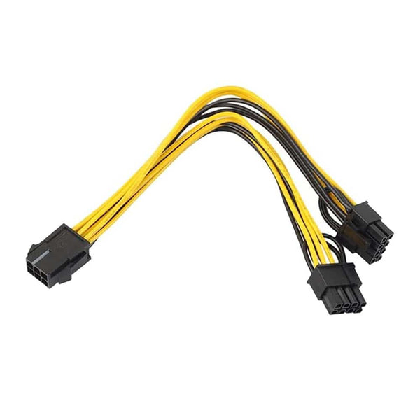 50cm PCI-E 6-Pin to Dual 8-Pin 2x (6+2 Pin) Cable Graphics Video Card Power Splitter