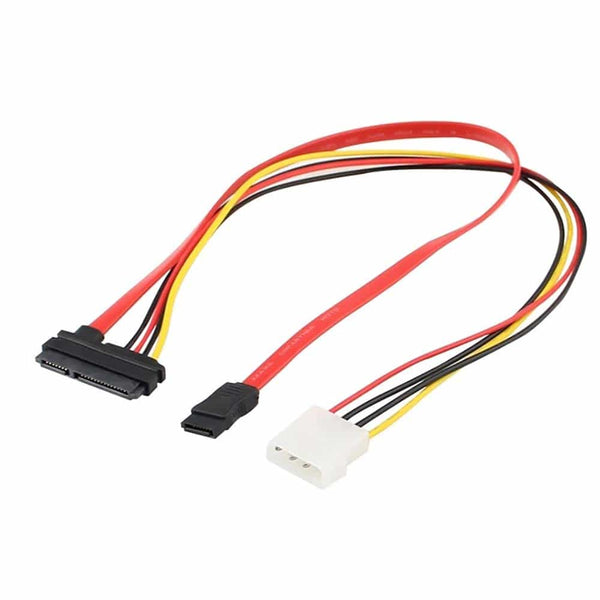 SATA 7+15 22 Pin SATA Female to 7Pins & LP4 SATA Extension Y Splitter Cable