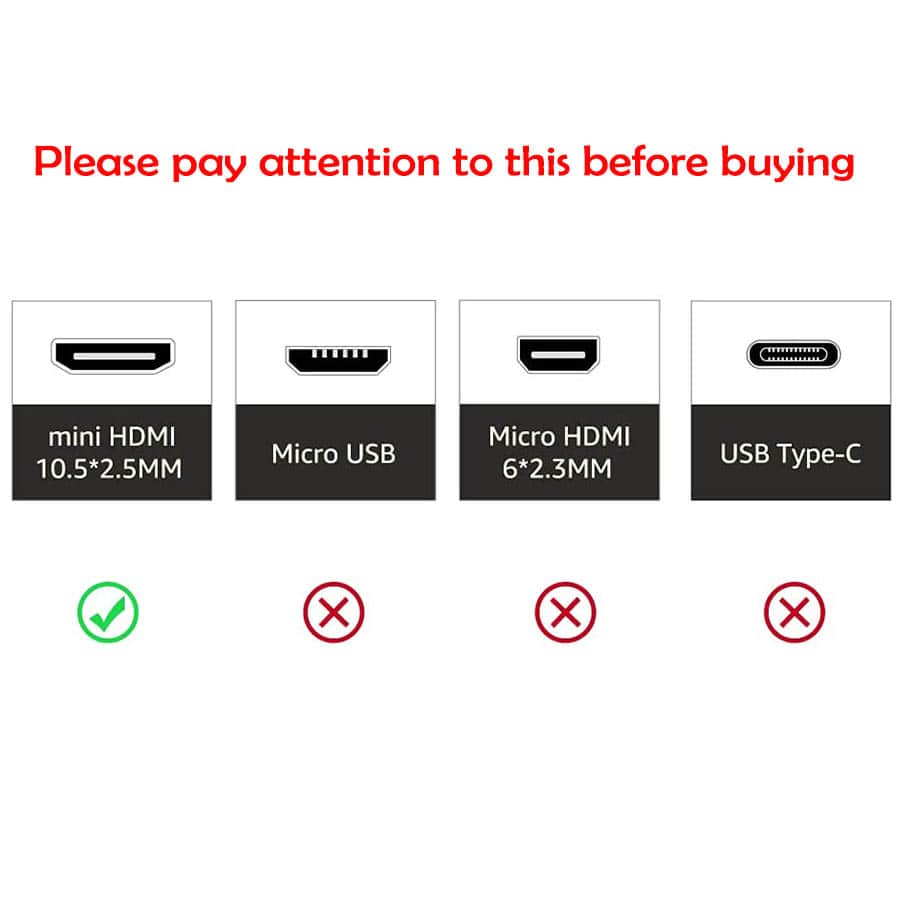 Mini HDMI to HDMI Cable 4K 60Hz  (HDMI 2.0 Type-A to Type-C)