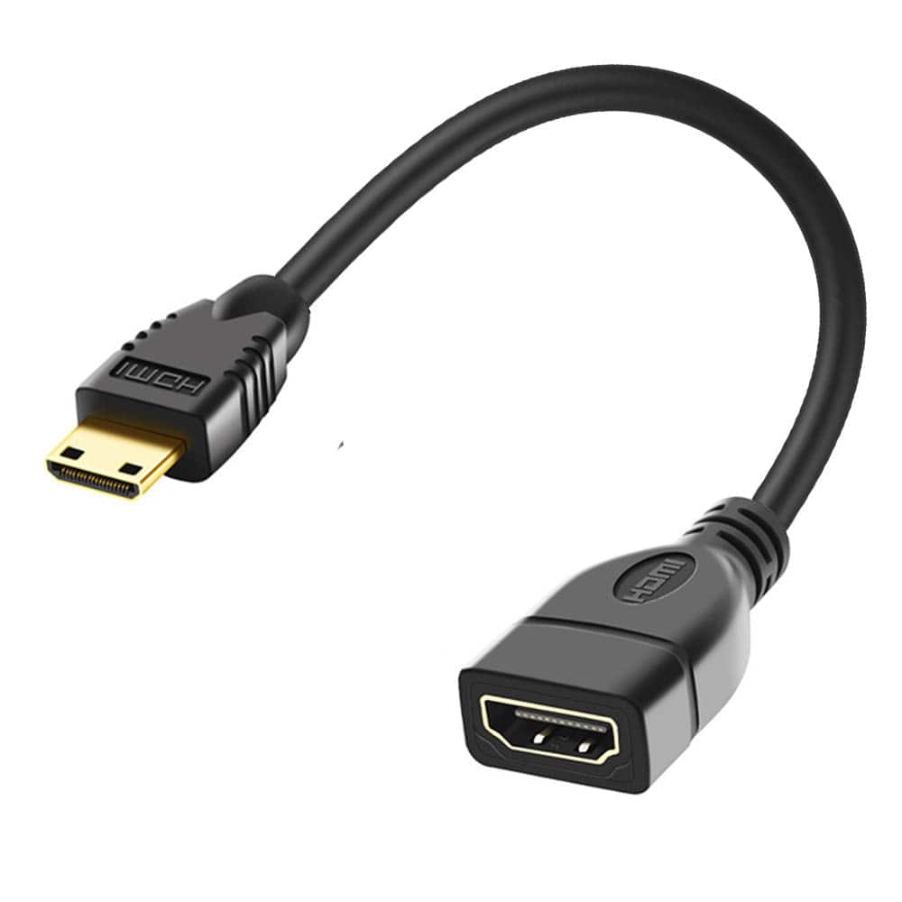 10cm Mini-HDMI to HDMI Cable Adapter (HDMI Type A-C, Female to Male)