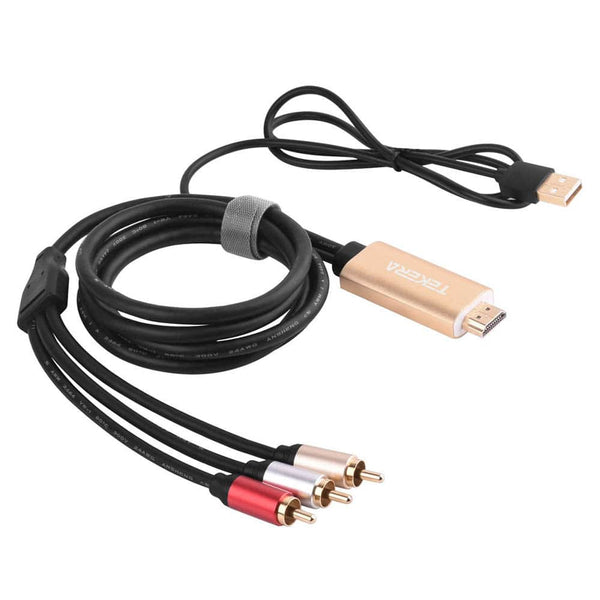 HDMI to 3 RCA Composite AV Converter Cable With Build in Chip