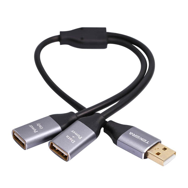 USB 2.0 Male to Dual USB Female Hub Power Adapter Y Splitter Cable