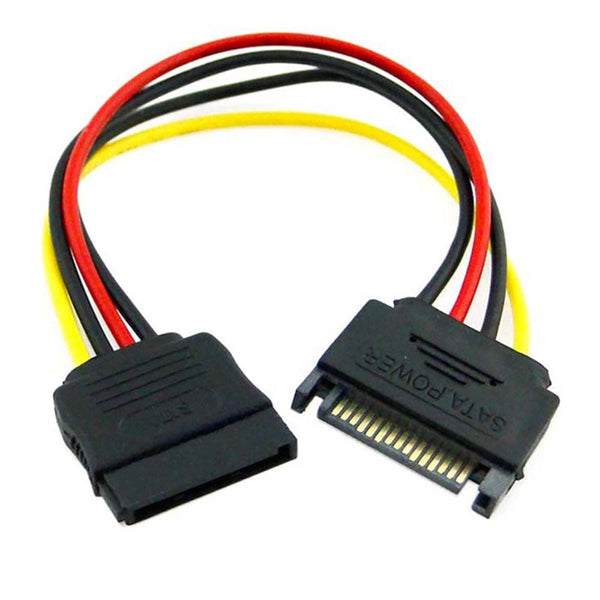 20cm SATA 15 pin Power Extension Cable Male to Female Power Cable