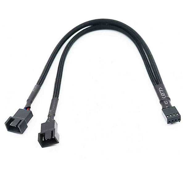 4 pin PWM Fan Splitter Cable 1 to 2 ways Sleeved Extension Extender Cable