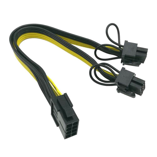 CPU 8 Pin Female to Dual PCIe 2X 8 Pin (6+2) Male Power Splitter