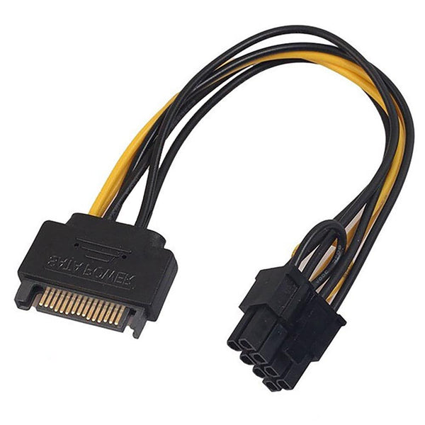 15Pin SATA Power to 8Pin (6+2)  PCI-E PCIE Converter Cable