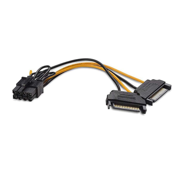 Dual 15Pin SATA Male To PCI-E 8Pin Male Video Card Power Cabl