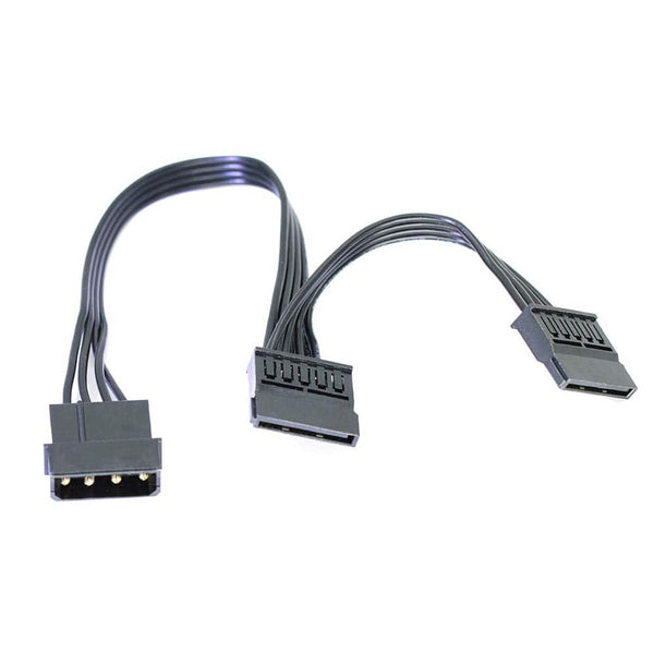 4 Pin IDE Molex to 2xSATA 15pin Power Cable Splitter