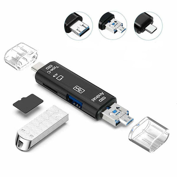 Micro SD TF Card Reader 5 in 1 USB 3.1 Type C OTG Adapter