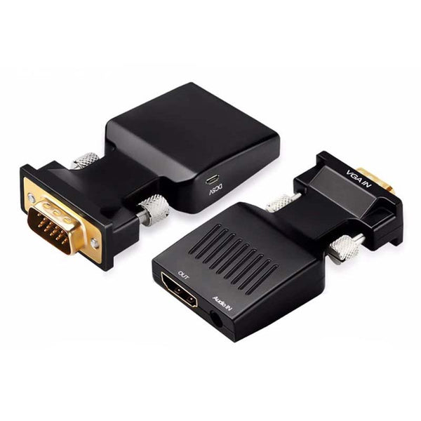 VGA to HDMI Male to Female Video Adapter Cable Converter with Audio