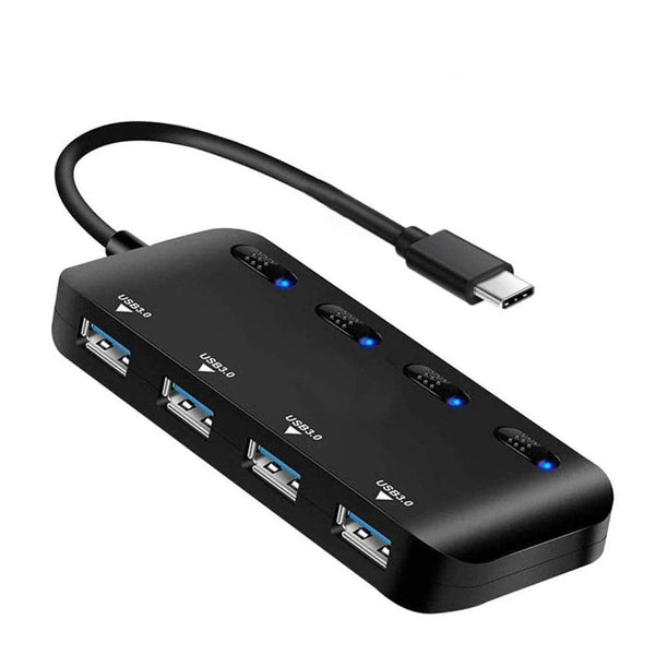 USB 3.1 USB-C Type-C HUB to 4 USB 3.0 Individual Power Switch