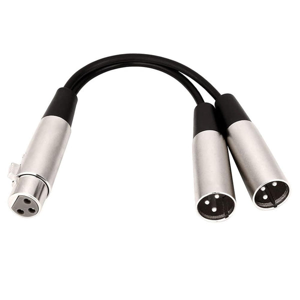 XLR Splitter Cable Y Adapter One 1 x Female to Two 2 x Male Lead