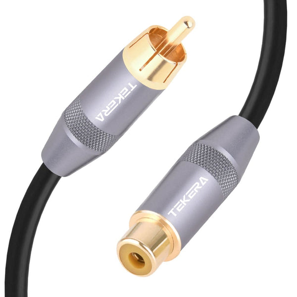 TEKERA Subwoofer Coaxial Dual Shielded  Male to Female RCA Extension Audio Cable